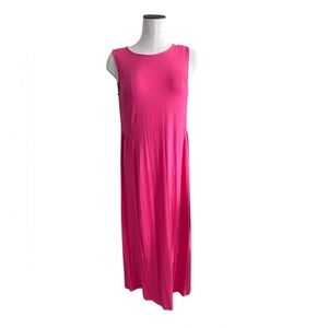 J. Jill Pink Maxi Sundress Sleeveless Crew Neck